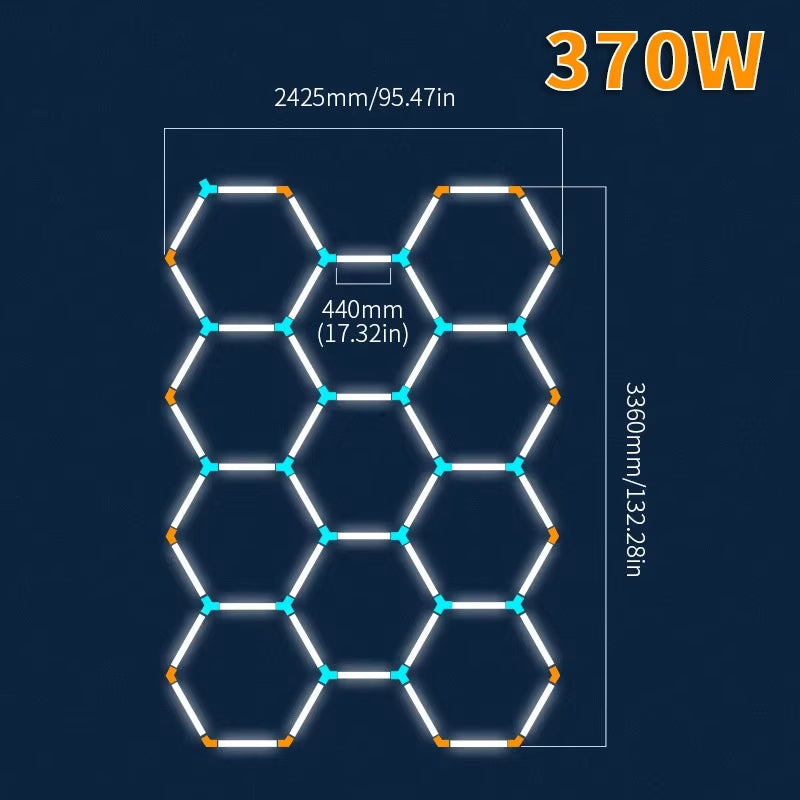 LED Hexagon Lights Garage Lamps Lighting Tube AC85-265V Ceiling Lights LED Lighting Plastic Safety for Garage Factory Market GYM