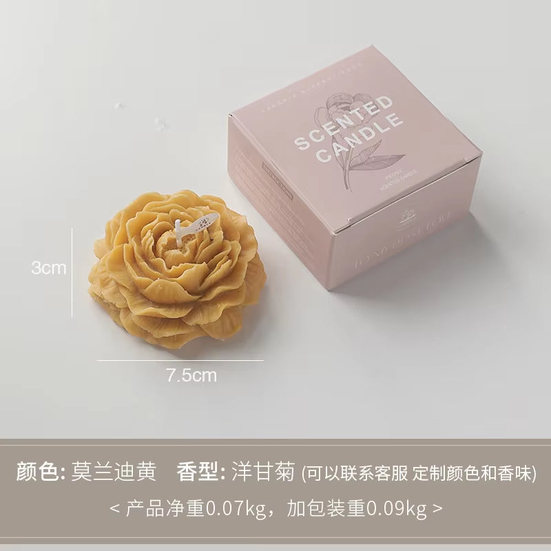 Candle Peony Flower Modeling Gift Decoration Mother'S Day Birthday Flower Scented Candle