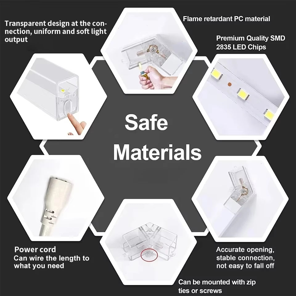 LED Hexagon Lights Garage Lamps Lighting Tube AC85-265V Ceiling Lights LED Lighting Plastic Safety for Garage Factory Market GYM