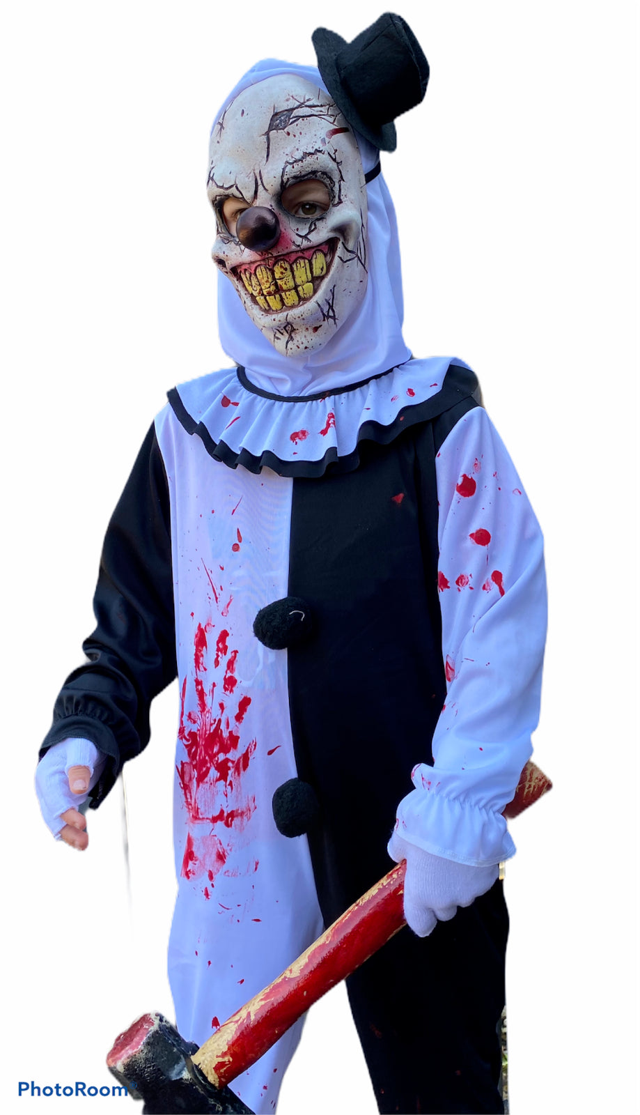 Kids Scary Clown Costume Killer Clowns Boys Mime Halloween Fancy Dress Outfit