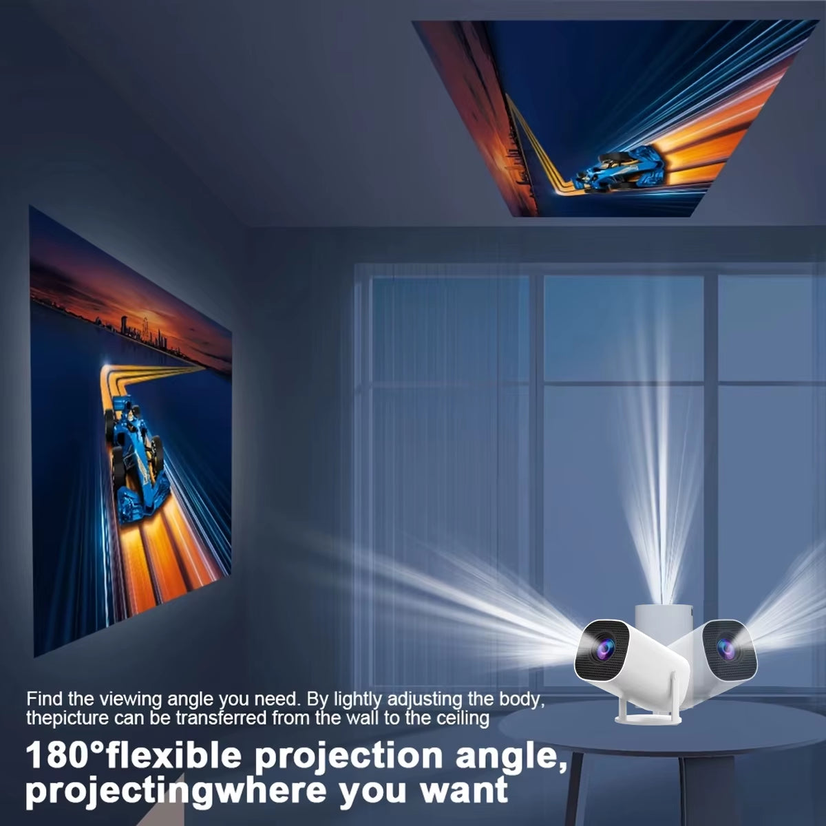 HY300 Projector Pro Supports 1080P 4K Wifi6 Wireless Suitable for Mobile Phones Notebooks Home Theater Projectors