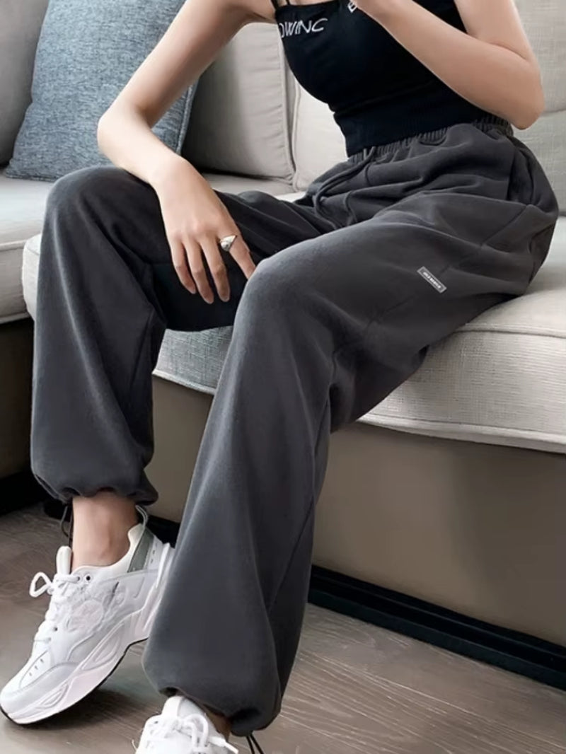 2023 Oversized Gray Velvet Baggy Sweatpants Women Autumn Loose Women'S Sports Pants Thick Winter Trousers Joggers Streetwear