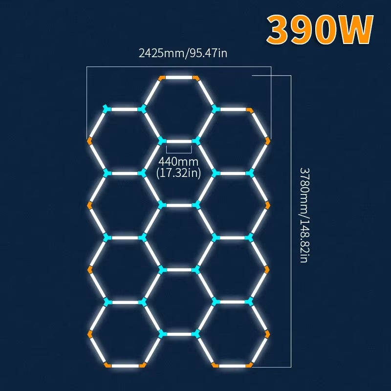 LED Hexagon Lights Garage Lamps Lighting Tube AC85-265V Ceiling Lights LED Lighting Plastic Safety for Garage Factory Market GYM