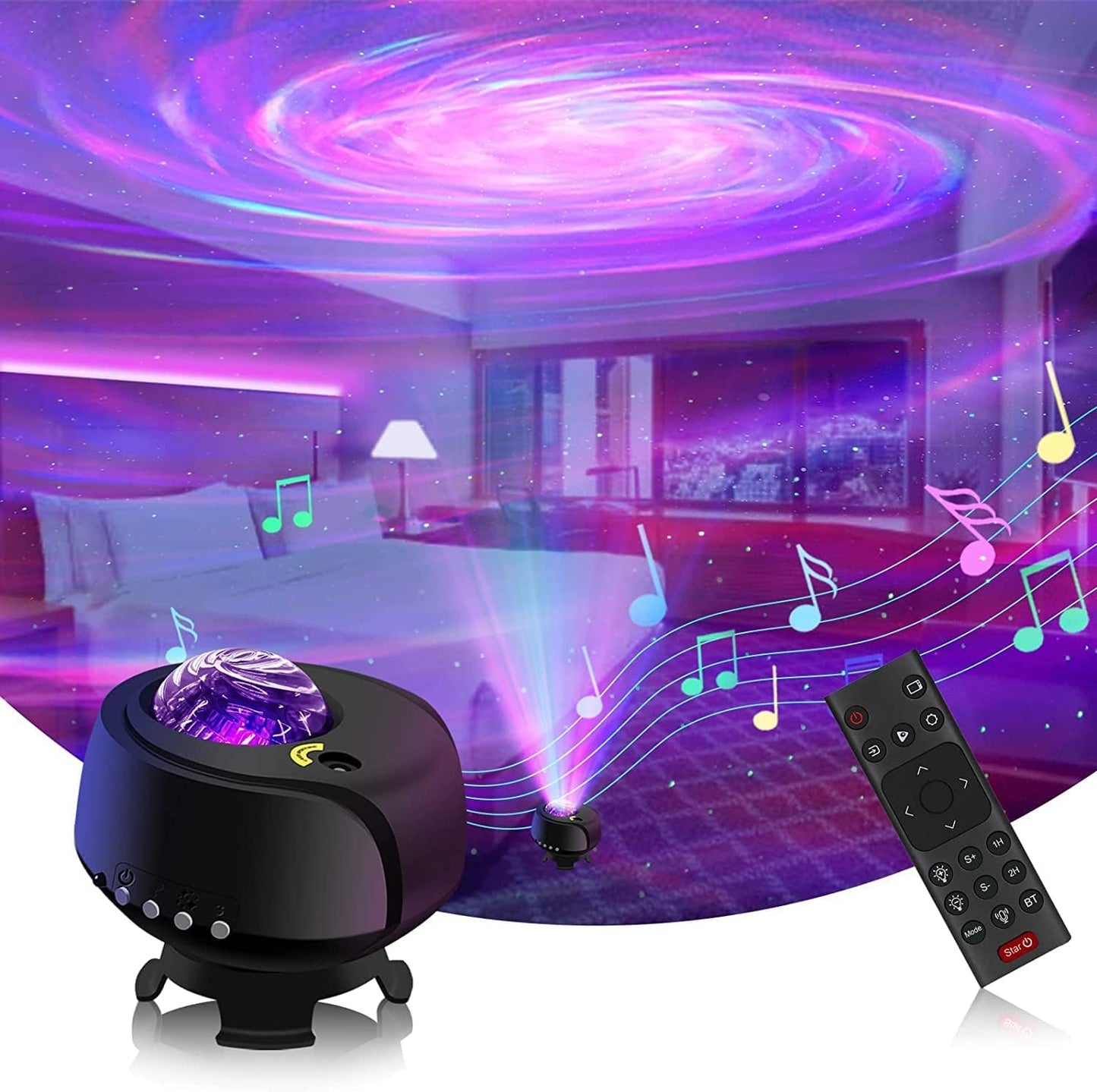 The Largest Coverage Area Galaxy Lights Projector 2.0, Star Projector, with Chan