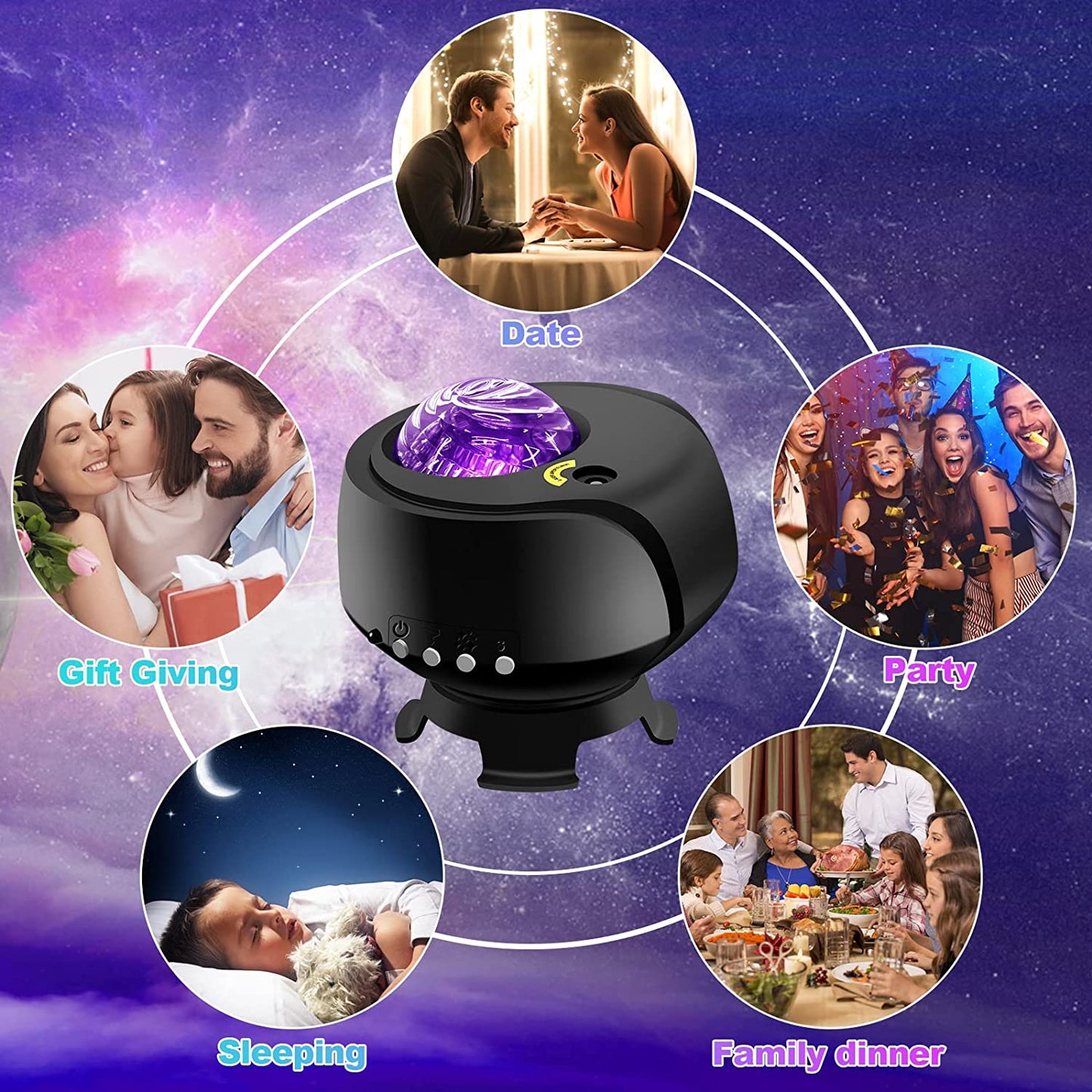 The Largest Coverage Area Galaxy Lights Projector 2.0, Star Projector, with Chan