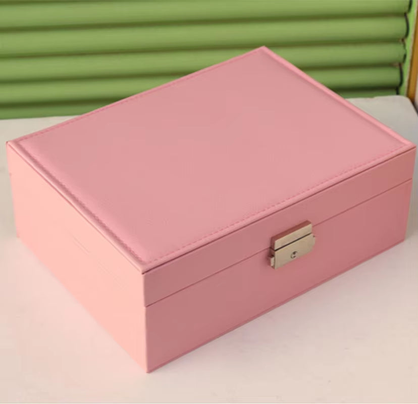 Double-Layer Jewelry Storage Box Portable Travel Jewelry Holder Organizer Storage Ring Necklace Jewellery Jewlery Display