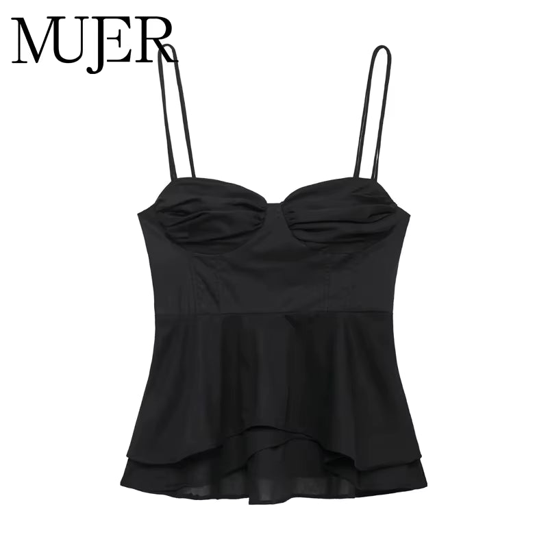 Black Corset Crop Top Woman Summer Camisole Backless Top Women Sleeveless Bustier Top Woman 2025 Sexy Beach Tops for Women