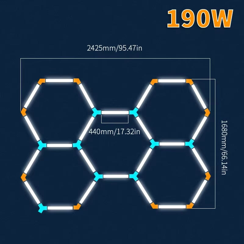 LED Hexagon Lights Garage Lamps Lighting Tube AC85-265V Ceiling Lights LED Lighting Plastic Safety for Garage Factory Market GYM