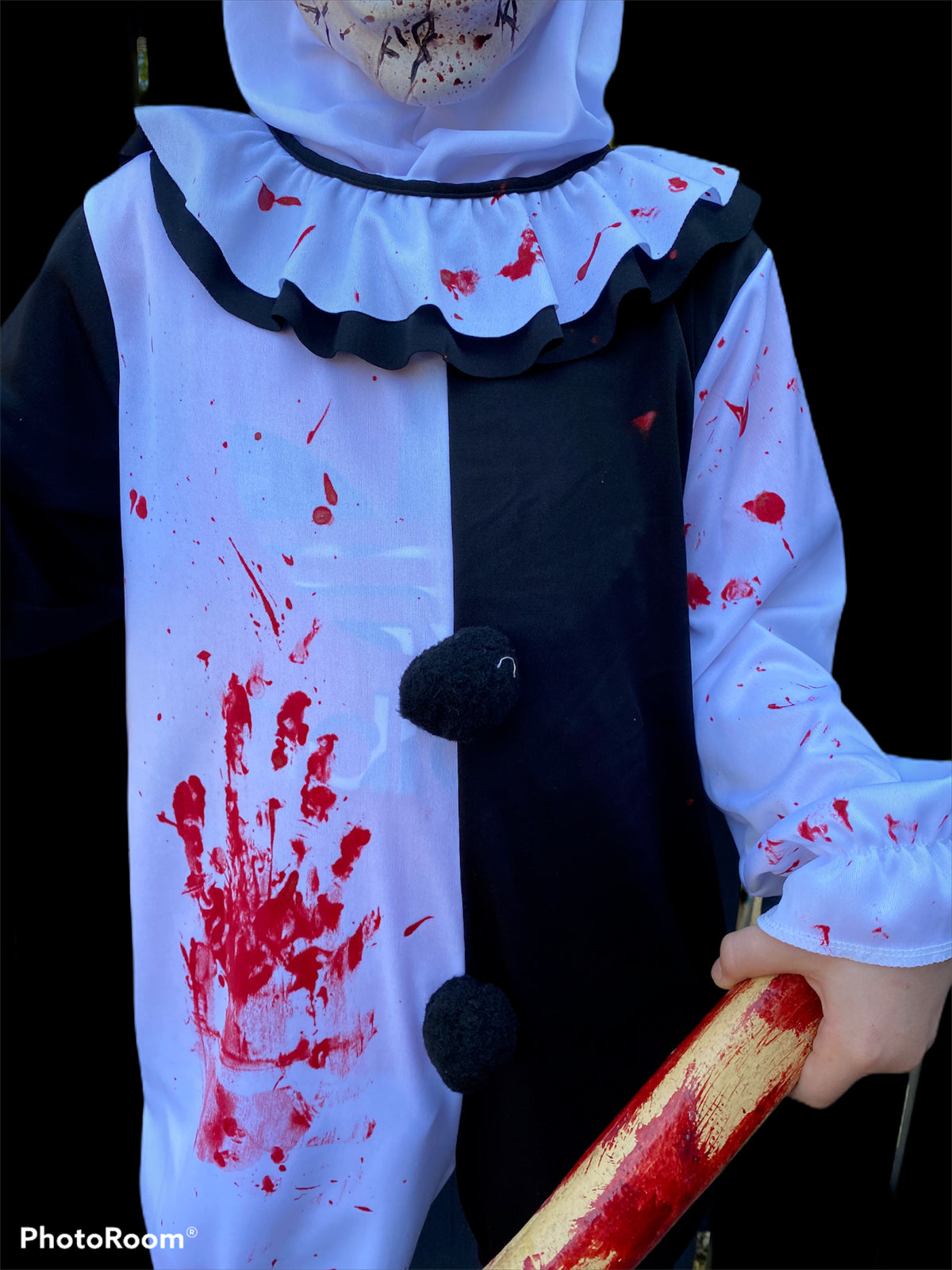Kids Scary Clown Costume Killer Clowns Boys Mime Halloween Fancy Dress Outfit