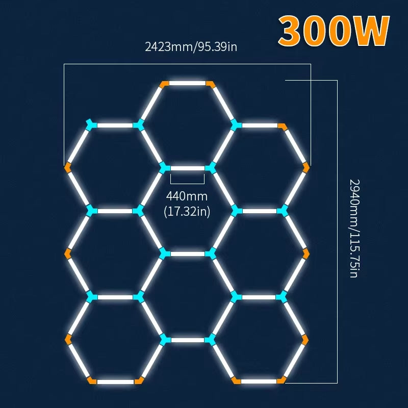LED Hexagon Lights Garage Lamps Lighting Tube AC85-265V Ceiling Lights LED Lighting Plastic Safety for Garage Factory Market GYM