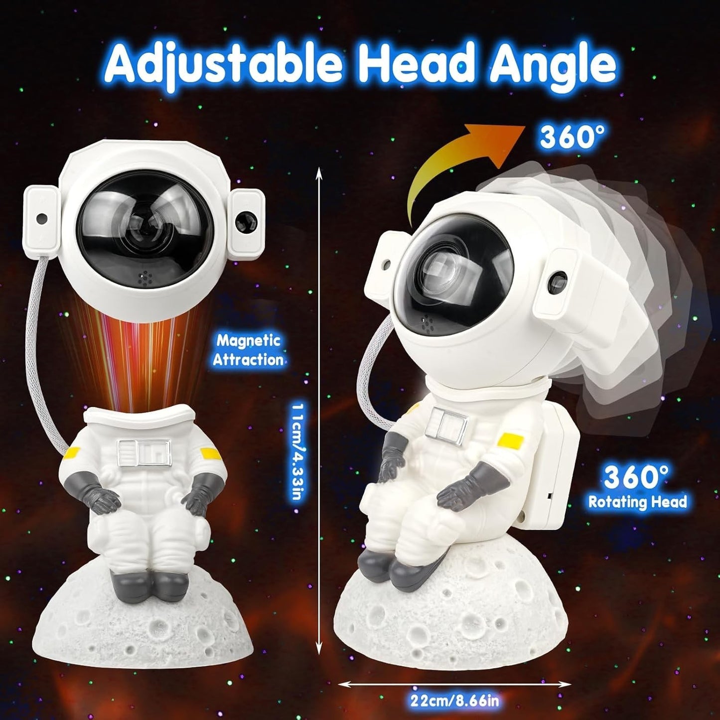 Annefly Astronaut Galaxy Projector Night Light Star Projector with Bluetooth