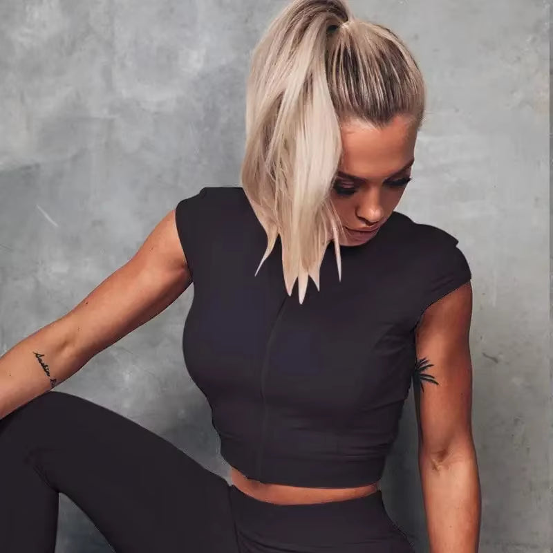 Yoga Suit for Fitness Clothing Clearance Sale Gym Set Woman Workout Clothes Black Tracksuit Women Sportswear Sports Kit Zipper