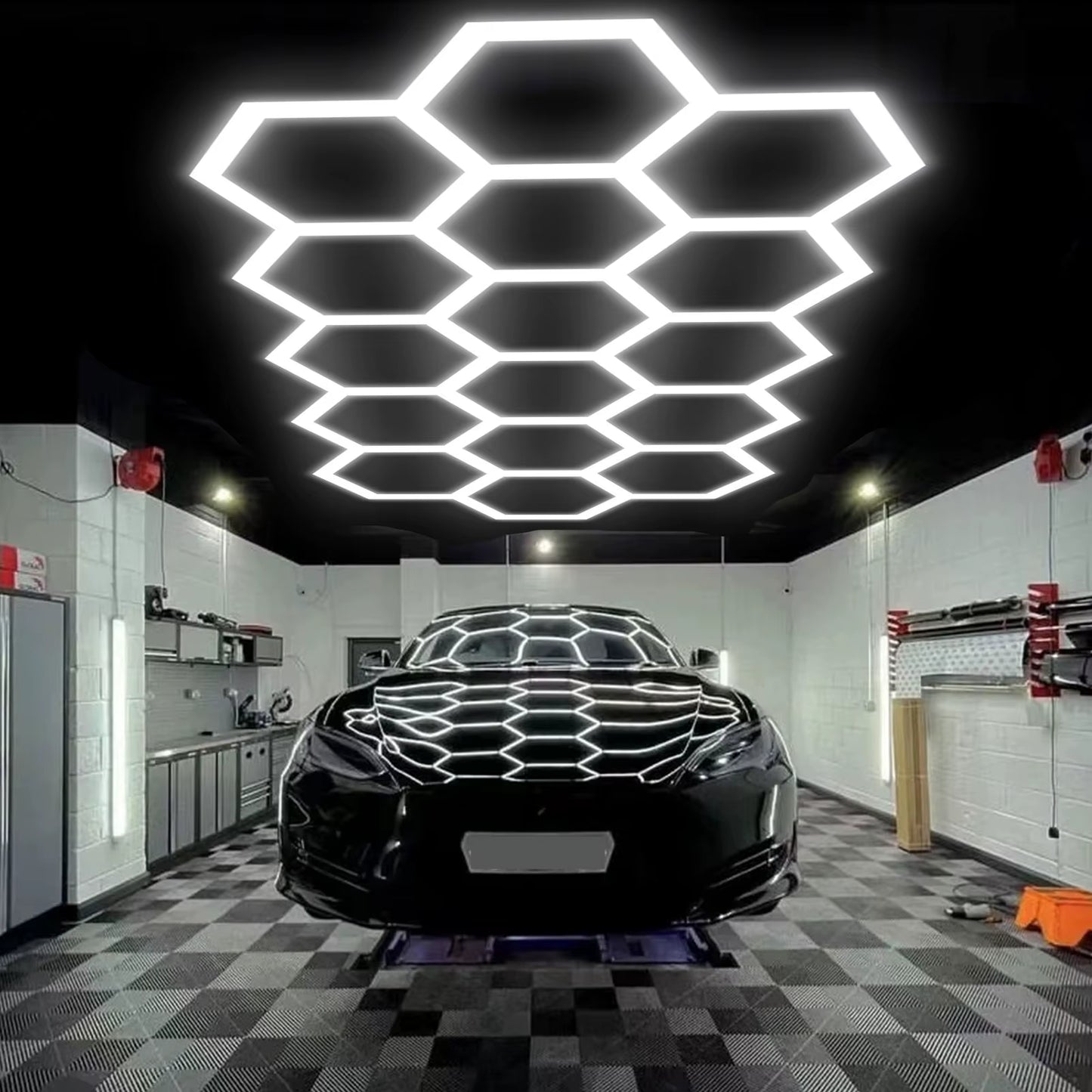 LED Hexagon Lights Garage Lamps Lighting Tube AC85-265V Ceiling Lights LED Lighting Plastic Safety for Garage Factory Market GYM