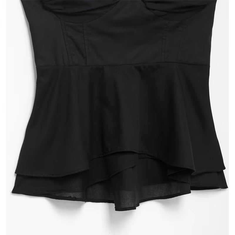 Black Corset Crop Top Woman Summer Camisole Backless Top Women Sleeveless Bustier Top Woman 2025 Sexy Beach Tops for Women