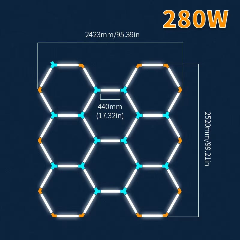 LED Hexagon Lights Garage Lamps Lighting Tube AC85-265V Ceiling Lights LED Lighting Plastic Safety for Garage Factory Market GYM