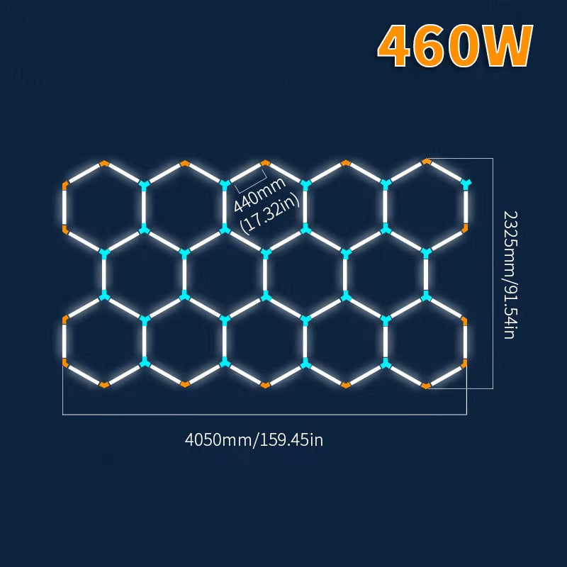LED Hexagon Lights Garage Lamps Lighting Tube AC85-265V Ceiling Lights LED Lighting Plastic Safety for Garage Factory Market GYM
