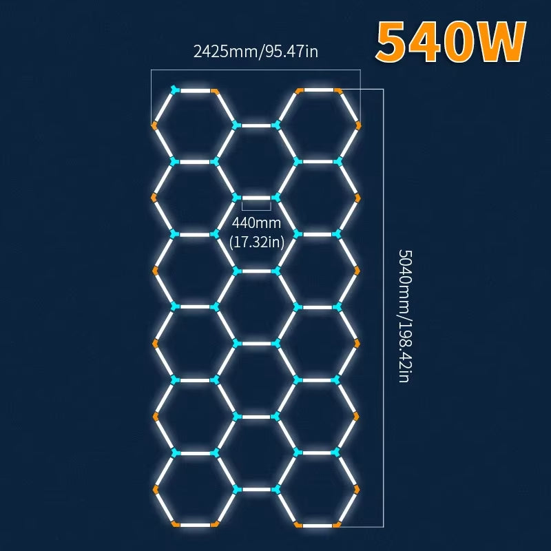 LED Hexagon Lights Garage Lamps Lighting Tube AC85-265V Ceiling Lights LED Lighting Plastic Safety for Garage Factory Market GYM