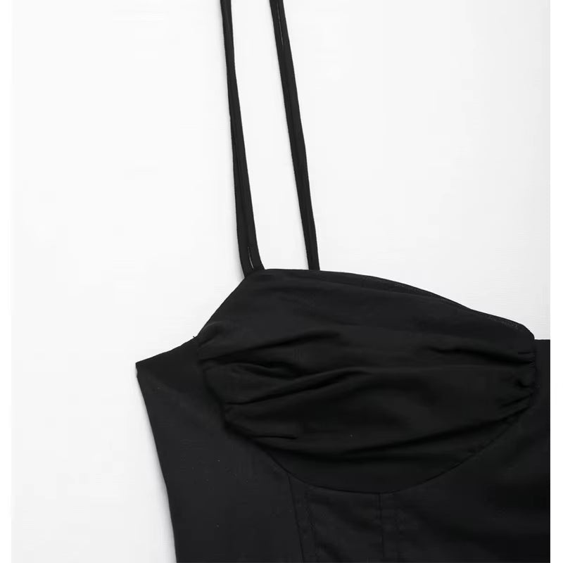 Black Corset Crop Top Woman Summer Camisole Backless Top Women Sleeveless Bustier Top Woman 2025 Sexy Beach Tops for Women