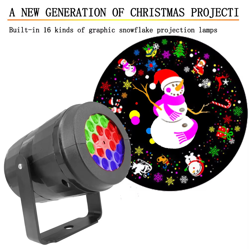Christmas Halloween Pumpkin Projection LED USB Projectors Holiday Party Decoration 16 Patterns Night Lights Room Decor Xmas Gift