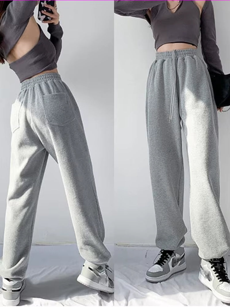 2023 Oversized Gray Velvet Baggy Sweatpants Women Autumn Loose Women'S Sports Pants Thick Winter Trousers Joggers Streetwear