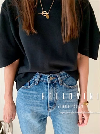 4 Colors Summer T Shirt Women Cotton Tee Woman Clothes Oversize Tops Pink White Tshirt Loose Maxi Female Short Sleeve Tee Y2K