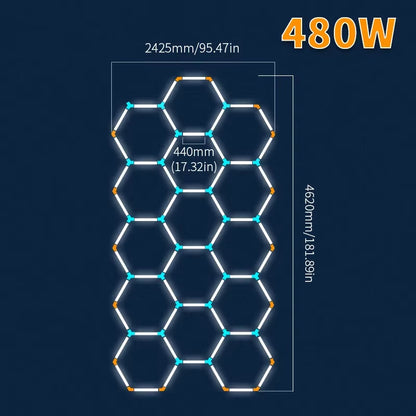 LED Hexagon Lights Garage Lamps Lighting Tube AC85-265V Ceiling Lights LED Lighting Plastic Safety for Garage Factory Market GYM