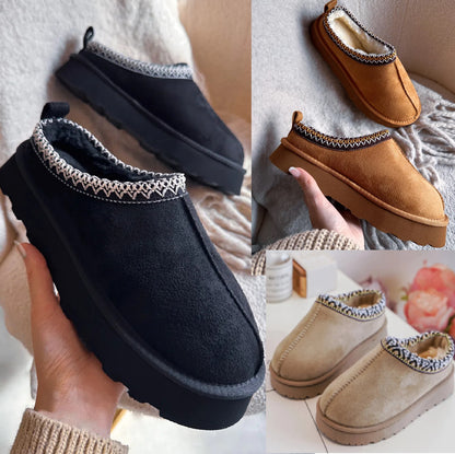 WOMENS LADIES SLIP on SLIPPERS WARM COMFY SNUGG FAUX FUR LINED SHOES BOOTS SIZE