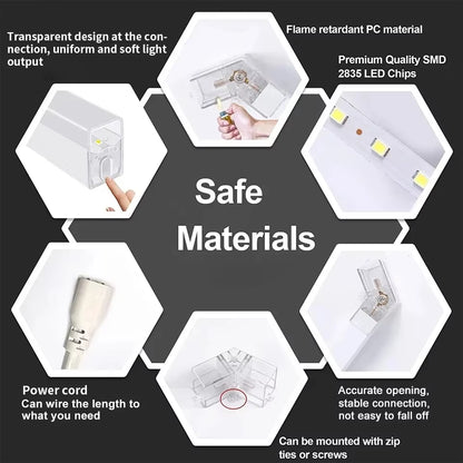 LED Hexagon Lights Garage Lamps Lighting Tube AC85-265V Ceiling Lights LED Lighting Plastic Safety for Garage Factory Market GYM