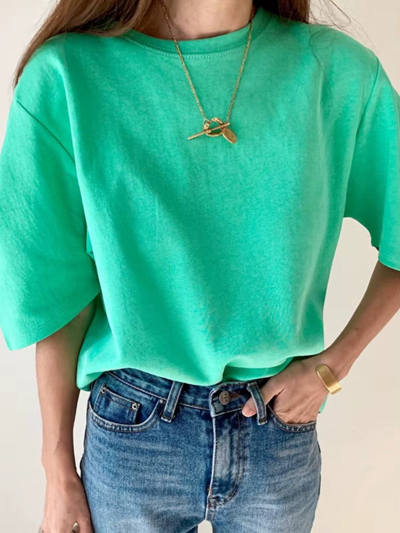 4 Colors Summer T Shirt Women Cotton Tee Woman Clothes Oversize Tops Pink White Tshirt Loose Maxi Female Short Sleeve Tee Y2K