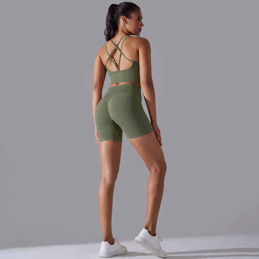 Sexy Yoga Sets Women'S Tracksuit Seamless Sport Suit Running Workout Sportswear Gym Clothing Leggings Bra Fitness Suits 2 Pieces