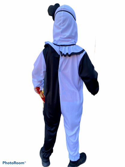 Kids Scary Clown Costume Killer Clowns Boys Mime Halloween Fancy Dress Outfit