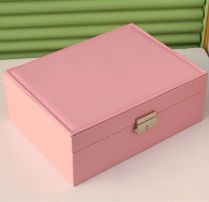 Double-Layer Jewelry Storage Box Portable Travel Jewelry Holder Organizer Storage Ring Necklace Jewellery Jewlery Display