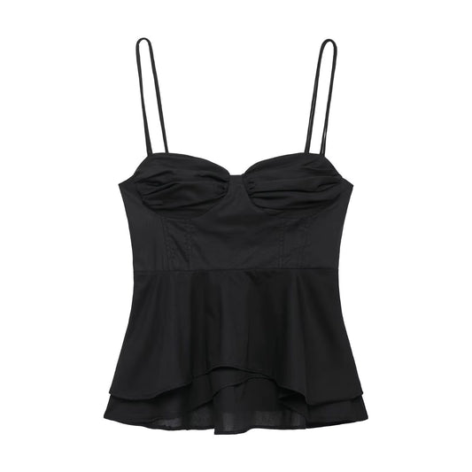Black Corset Crop Top Woman Summer Camisole Backless Top Women Sleeveless Bustier Top Woman 2025 Sexy Beach Tops for Women
