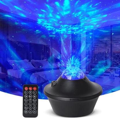 LED Star Projector Night Light Galaxy Starry Lamp USB Ocean Wave Projector Bluetooth Speaker Remote Control Music Star LED Lamp