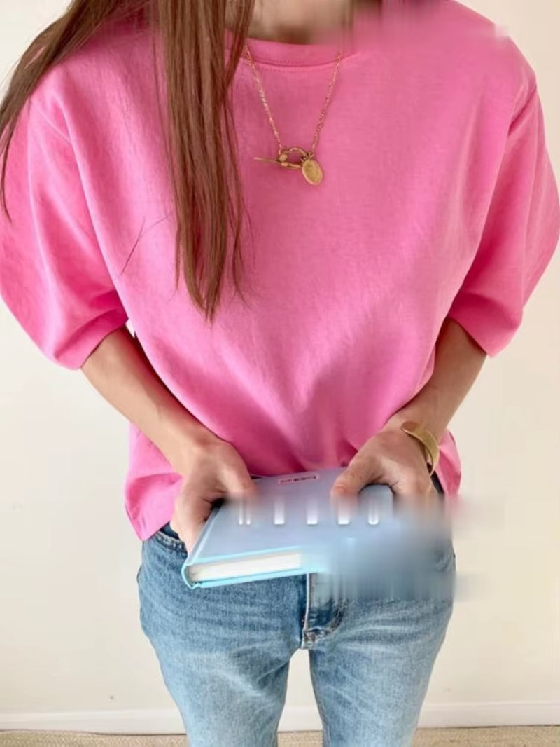 4 Colors Summer T Shirt Women Cotton Tee Woman Clothes Oversize Tops Pink White Tshirt Loose Maxi Female Short Sleeve Tee Y2K