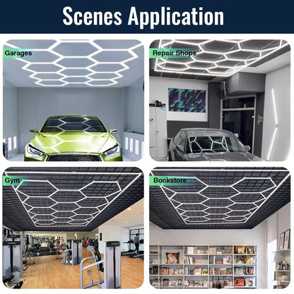 LED Hexagon Lights Garage Lamps Lighting Tube AC85-265V Ceiling Lights LED Lighting Plastic Safety for Garage Factory Market GYM