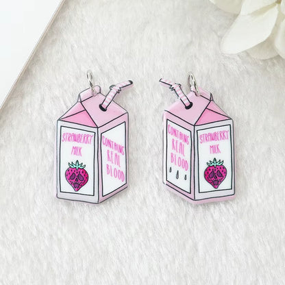 10Pcs Pastel Goth Charms Skull Rose Buttock Creepy Acrylic Jewlery Findings for Earring Necklace Diy Making