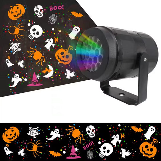 Christmas Halloween Pumpkin Projection LED USB Projectors Holiday Party Decoration 16 Patterns Night Lights Room Decor Xmas Gift