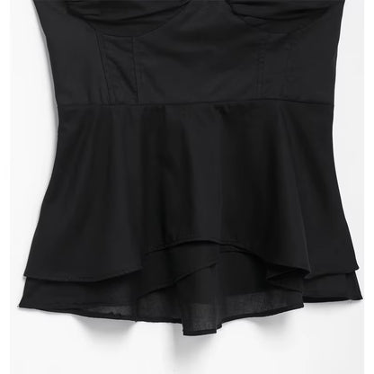 Black Corset Crop Top Woman Summer Camisole Backless Top Women Sleeveless Bustier Top Woman 2025 Sexy Beach Tops for Women