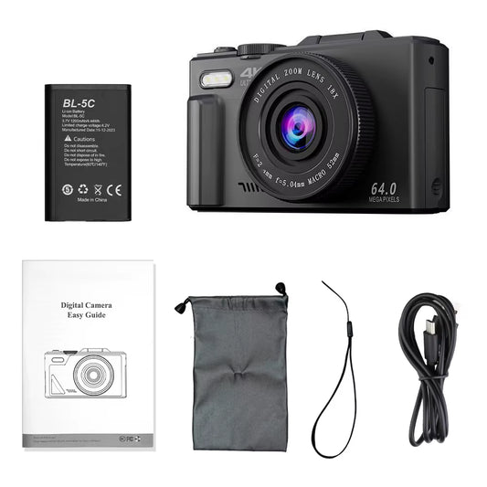 AC600 Compact Digital Photography Camera 4K 18X Digital Zoom Vintage Video Recorder 180° Flip Screen Cameras Wifi Webcam