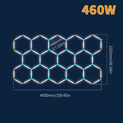 LED Hexagon Lights Garage Lamps Lighting Tube AC85-265V Ceiling Lights LED Lighting Plastic Safety for Garage Factory Market GYM