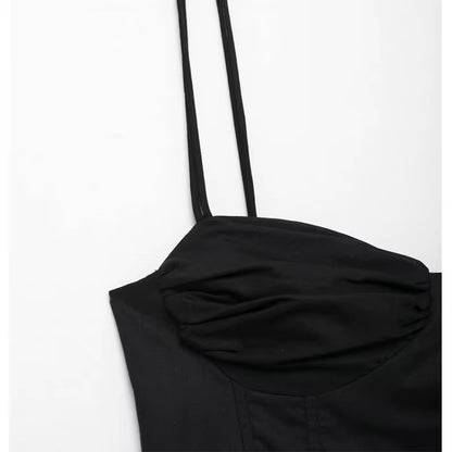 Black Corset Crop Top Woman Summer Camisole Backless Top Women Sleeveless Bustier Top Woman 2025 Sexy Beach Tops for Women